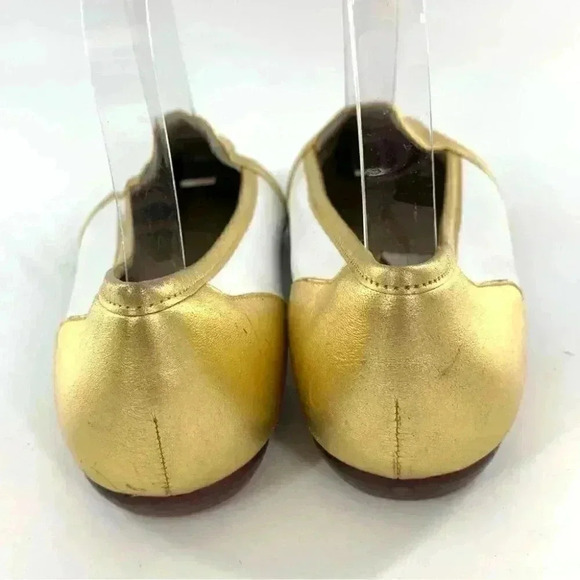 Vintage white mootsie tootsie - Gem Mootsies Tootsies flats size 8.5 Dee lite gold white leather vintage 80s 90s